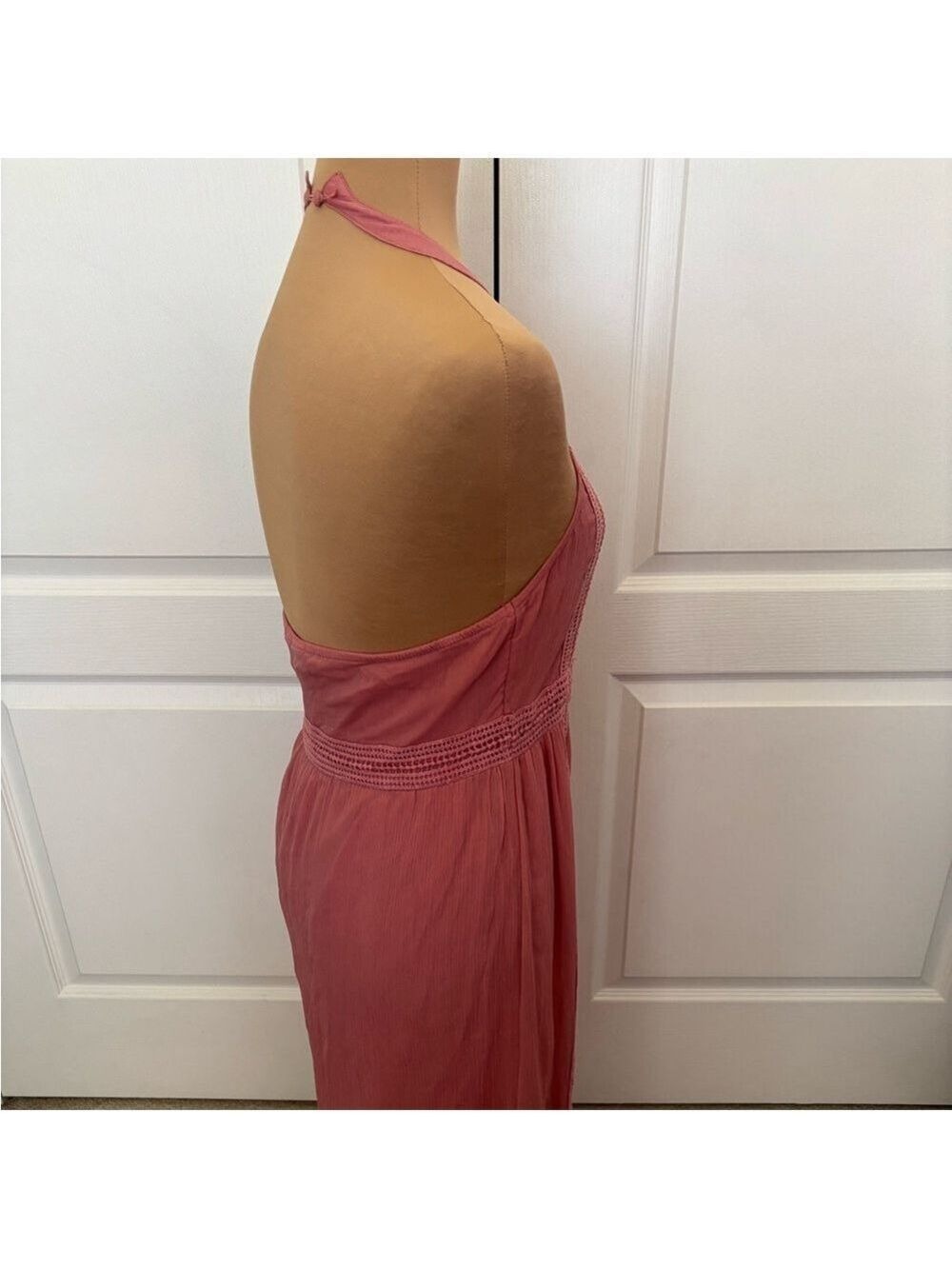 Roxy Pink Halter Maxi Dress Size 8 | Side Zip | EUC | Flowy & Feminine - Picture 9 of 14